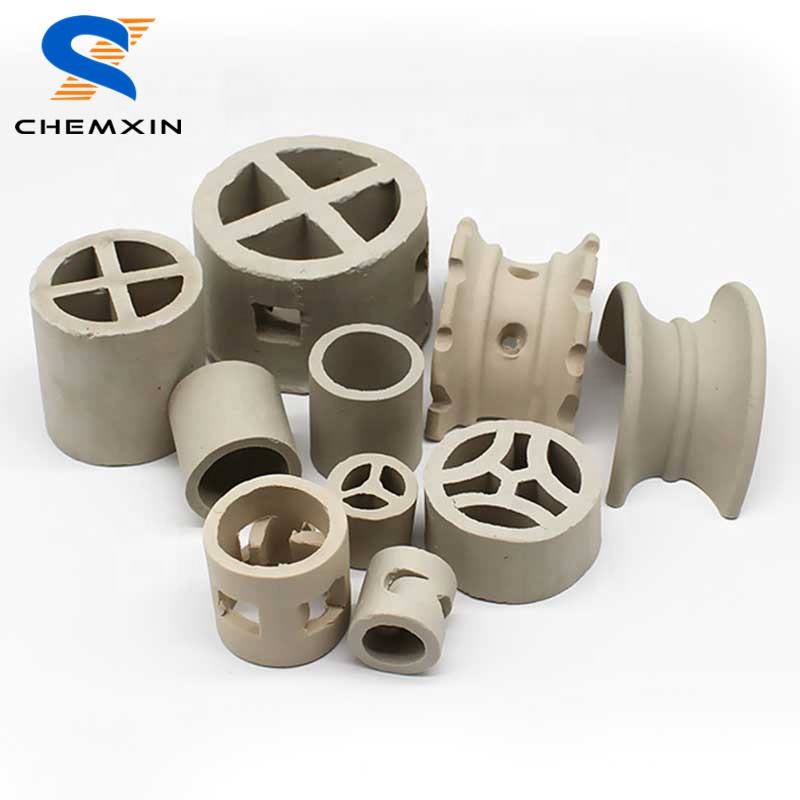 Chemxin random tower filter media 50mm 80mm 100mm ceramic cross partition rings for scrubbing tower