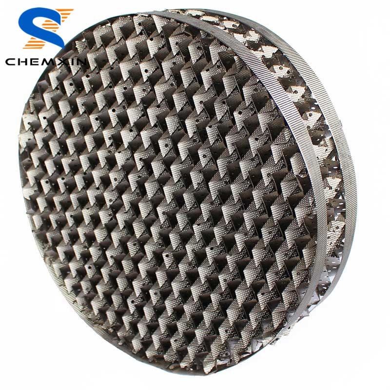 350Y 500Y metal structured packing media perforated plate corrugated packing for industrial towers